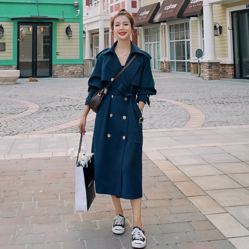 2021 Fashion Long Double Breasted Women Trench Coats with Belt Lady Duster Coat Female Cloak Outerwear Black Blue Burgundy
2021 Fashion Long Double Breasted Women Trench Coats with Belt Lady Duster Coat Female Cloak Outerwear Black Blue Burgundy