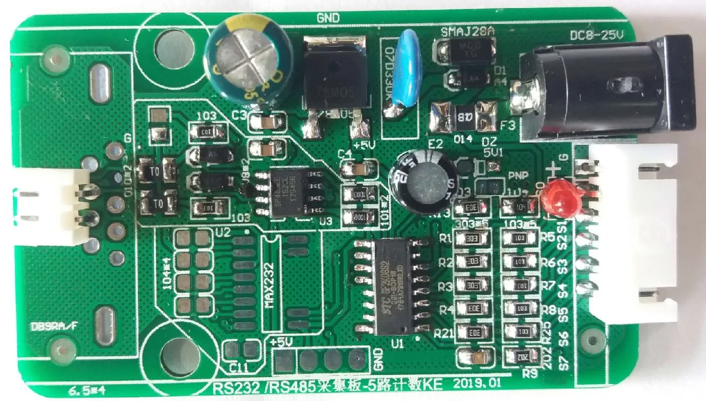 5-channel Switch Input Module, Counting and Frequency RS485 Interface, Standard Modbus-RTU Protocol
5-channel Switch Input Module, Counting and Frequency RS485 Interface, Standard Modbus-RTU Protocol