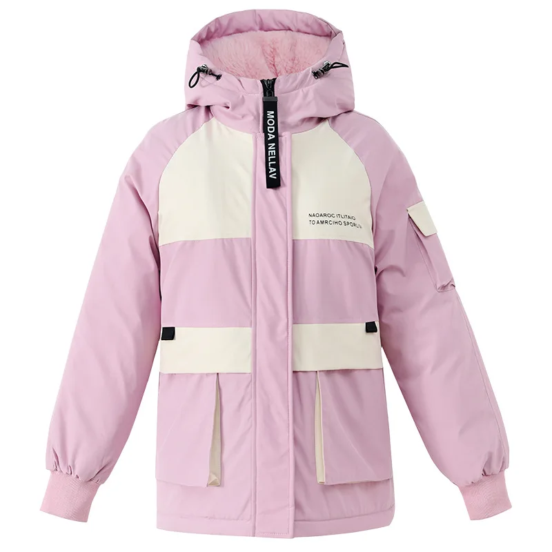 Women's Short Parka Jacket 2021 Winter New Fashion Color Matching Fur Lining Hooded Casual Warm Female Cotton-padded Outwear
Women's Short Parka Jacket 2021 Winter New Fashion Color Matching Fur Lining Hooded Casual Warm Female Cotton-padded Outwear