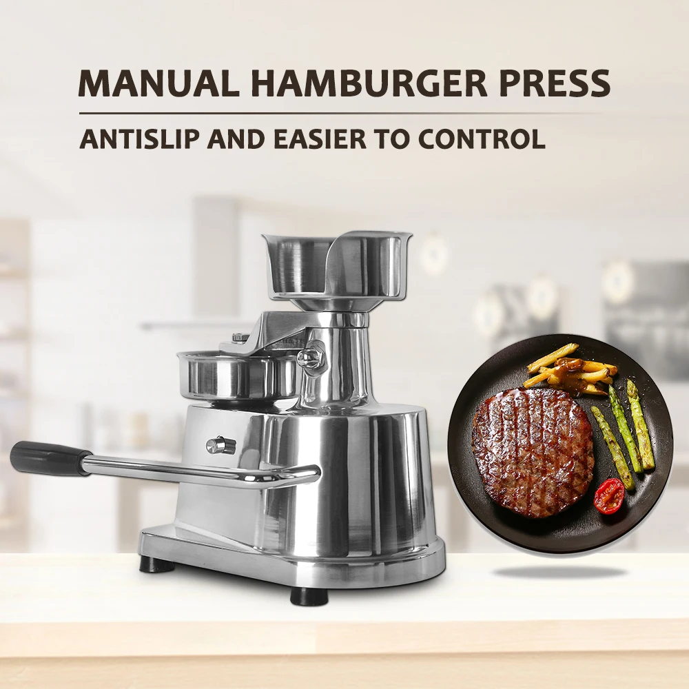 

GZZT Stainless Steel 100/130/150mm Manual Hamburger Maker Machine Round Commercial Meat Press Maker Forming Burger Patty Makers