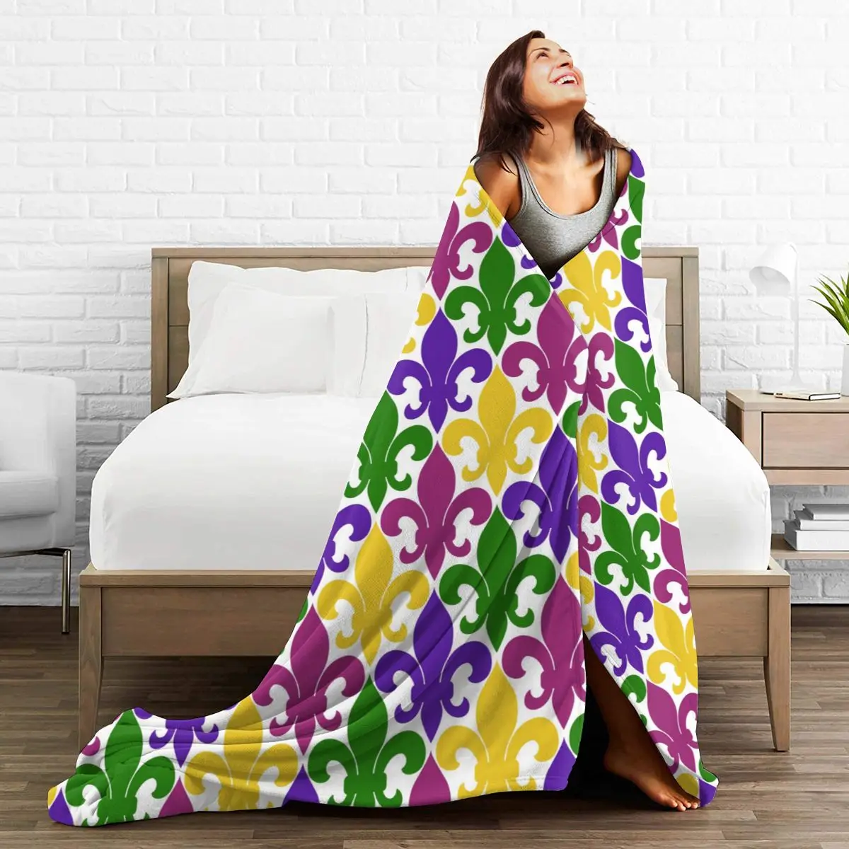 Flannel Blanket Fleur De Lis Mardi Gras Ultra-Soft Micro Fleece Blanket for Bathrobe Sofa Bed Travel Home Winter Spring Fall
Flannel Blanket Fleur De Lis Mardi Gras Ultra-Soft Micro Fleece Blanket for Bathrobe Sofa Bed Travel Home Winter Spring Fall