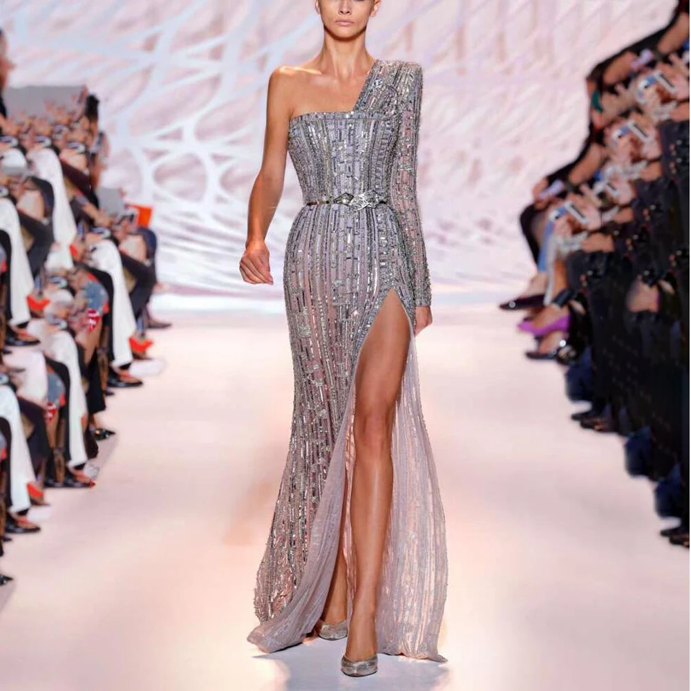 Stylish Lady Sequin Party Dress 2020 Autumn Women Long Sleeve One Shoulder High Split Irregular Bodycon Elegant Long Vestidos
Stylish Lady Sequin Party Dress 2020 Autumn Women Long Sleeve One Shoulder High Split Irregular Bodycon Elegant Long Vestidos