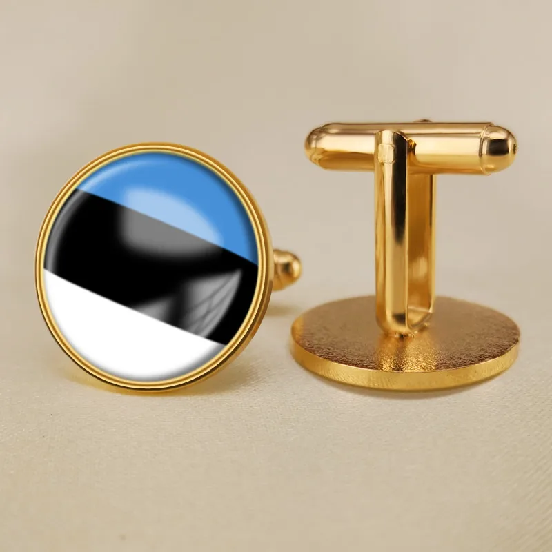 

Герб Эстонии, флаг карты Эстонии, запонки с национальным гербом