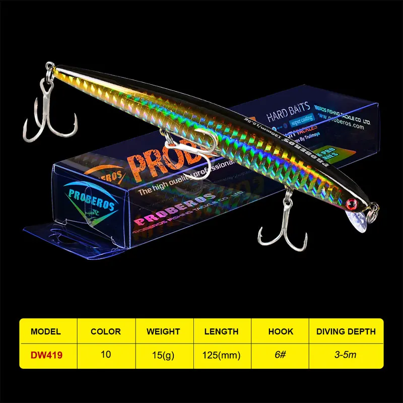 1px Fishing Lure 10 Colors VIB Fishing Bait BKB Hook 6# 12.5cm-4.92"/15.5g-0.54oz Minnow Lures
1px Fishing Lure 10 Colors VIB Fishing Bait BKB Hook 6# 12.5cm-4.92"/15.5g-0.54oz Minnow Lures