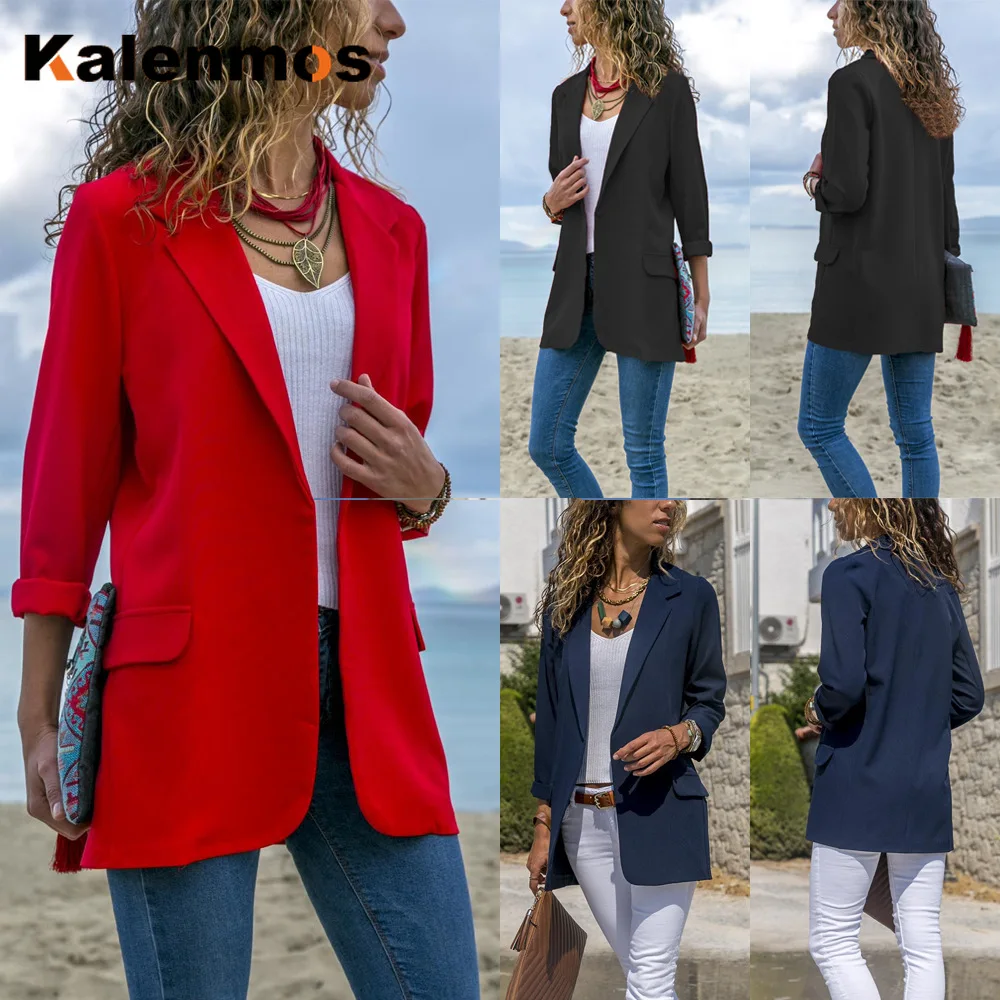 Blazers Women Suit Solid Casual Notched Collar Office Suit Spring Autumn 2020 High Quality Coat Tops Work Jackets Blazer Mujer
Blazers Women Suit Solid Casual Notched Collar Office Suit Spring Autumn 2020 High Quality Coat Tops Work Jackets Blazer Mujer