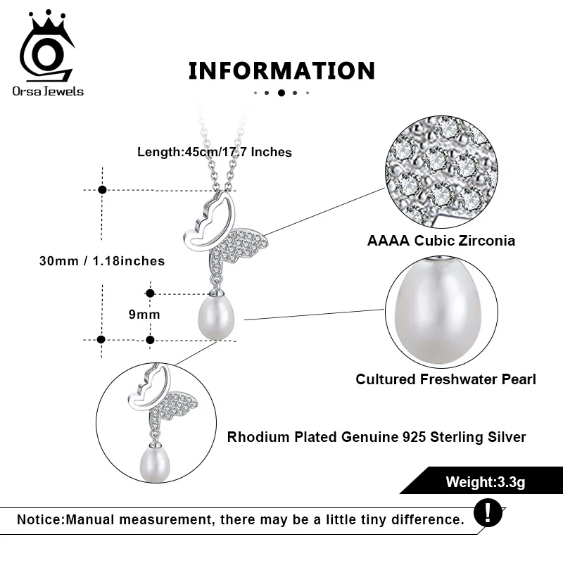 ORSA JEWELS Trendy 925 Silver Asymmetric Butterfly Choker Necklace Women Freshwater Pearl pendant Jewelry Anniversary Gift GPN10
ORSA JEWELS Trendy 925 Silver Asymmetric Butterfly Choker Necklace Women Freshwater Pearl pendant Jewelry Anniversary Gift GPN10
