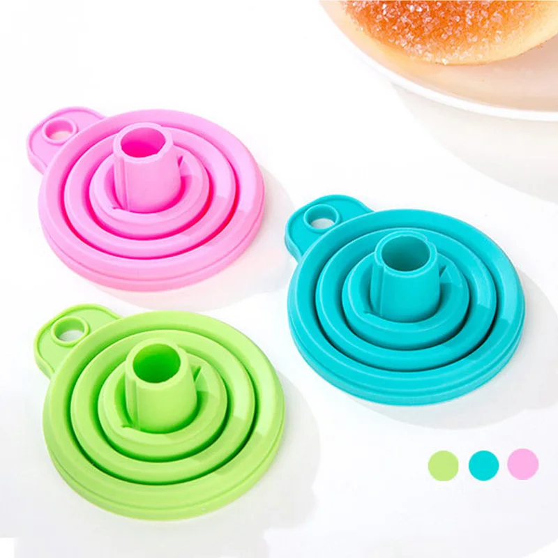 Mini Foldable Funnel Silicone Collapsible Folding Portable Funnels Be Hung Household Liquid Dispensing Kitchen Tools | Дом и сад
