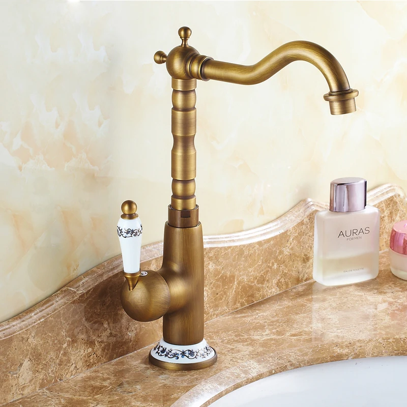 Deck Mounted Single Ceramics Handle Bathroom/Kitchen Sink Mixer Faucet Antique Brass Hot and Cold Water Faucet Torneira TP-1087
Deck Mounted Single Ceramics Handle Bathroom/Kitchen Sink Mixer Faucet Antique Brass Hot and Cold Water Faucet Torneira TP-1087