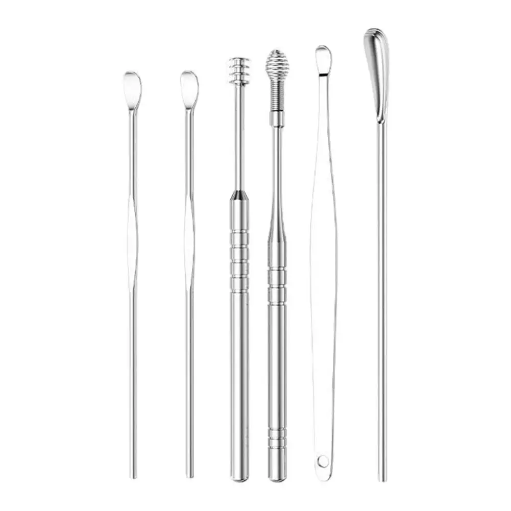 

6pcs ear cleaner wax removal tool earwax sticks remover curette ear pick ear cleaner scoop health care earpick