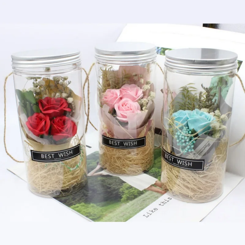 Soap Rose Flower Bouquet With LED Light String In Glass Bottle Valentine Wedding Anniversary Birthday Decoration Gift Glass Jar
Soap Rose Flower Bouquet With LED Light String In Glass Bottle Valentine Wedding Anniversary Birthday Decoration Gift Glass Jar
