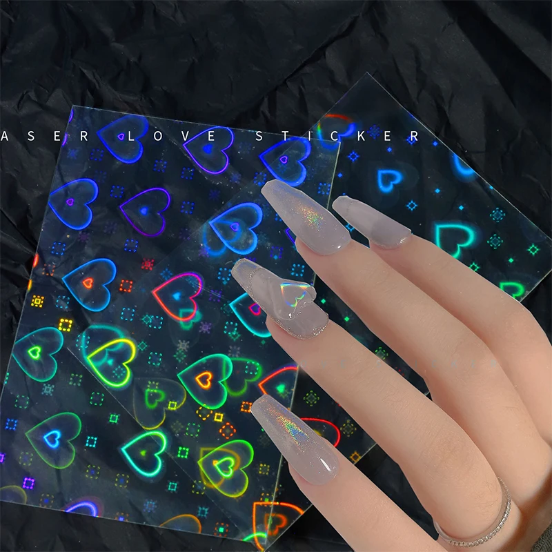 Laser Heart Self-adhesive Nail Stickers With Rhinestone Bronzing For Nail Art Decals Nail Manicure Real 3D Nail Sliders Sticker
Laser Heart Self-adhesive Nail Stickers With Rhinestone Bronzing For Nail Art Decals Nail Manicure Real 3D Nail Sliders Sticker