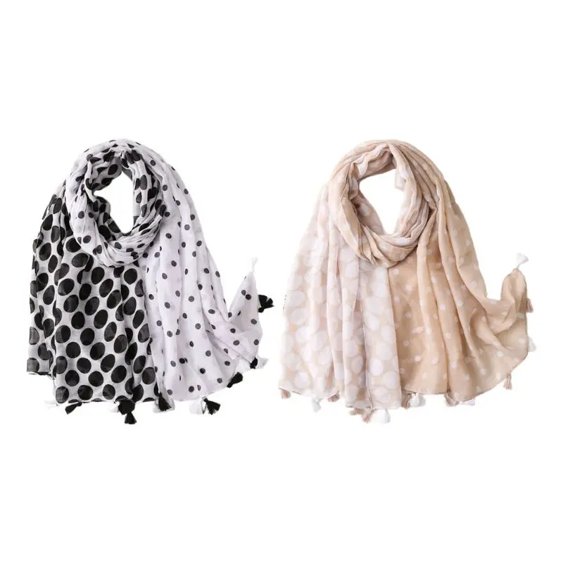 180x90cm Summer Polka Dot Contast Color Large Scarf Tassels Voile Lightweight Sunscreen Beach Oversized Shawl Wrap Hijab
180x90cm Summer Polka Dot Contast Color Large Scarf Tassels Voile Lightweight Sunscreen Beach Oversized Shawl Wrap Hijab