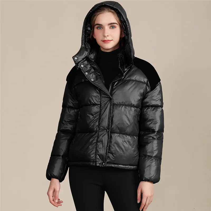 Fashion Women Winter Casual Down Jacket Long Sleeves Zipper Button Open Short Coat Splicing Removable Hooded Down Coat for Girls
Fashion Women Winter Casual Down Jacket Long Sleeves Zipper Button Open Short Coat Splicing Removable Hooded Down Coat for Girls