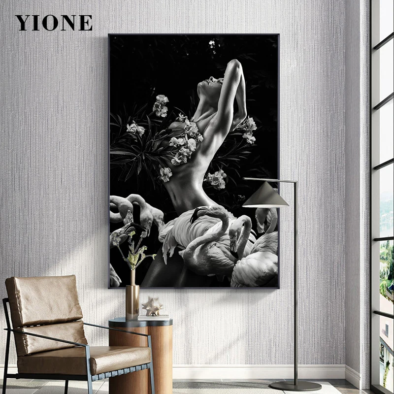 Black and White Woman Flamingo Art Picture Canvas Painting Modern Figure Animal Wall Poster Prints Home Decoration Living Room
Black and White Woman Flamingo Art Picture Canvas Painting Modern Figure Animal Wall Poster Prints Home Decoration Living Room