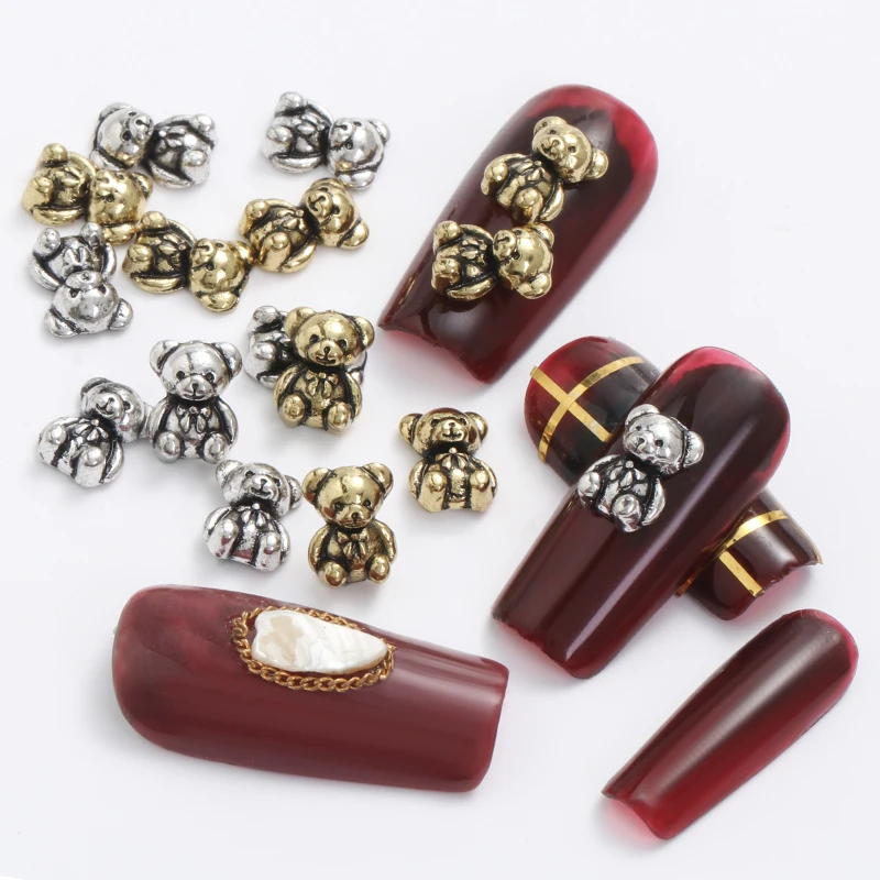 Pipatian 6X8MM 20Pcs Retro Nail Art Sticker Little Bear Cute Nail Parts All Match Crafts Alloy Metal Applique for Girls
Pipatian 6X8MM 20Pcs Retro Nail Art Sticker Little Bear Cute Nail Parts All Match Crafts Alloy Metal Applique for Girls
