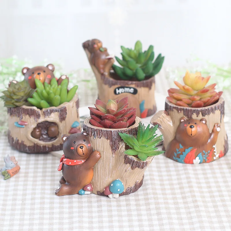 Bear Tree House Flower Pots for Succulent Plants Pots Creative Animal Cute Bears Planter Pencil Holder Home Desktop Decoration
Bear Tree House Flower Pots for Succulent Plants Pots Creative Animal Cute Bears Planter Pencil Holder Home Desktop Decoration