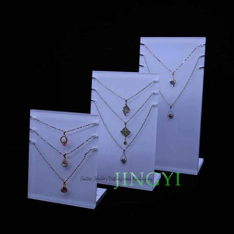 White Crystal Thick Acrylic Necklace Display Stand 3-Necklace Stand Jewelry Holder Necklace Organizer Case
White Crystal Thick Acrylic Necklace Display Stand 3-Necklace Stand Jewelry Holder Necklace Organizer Case