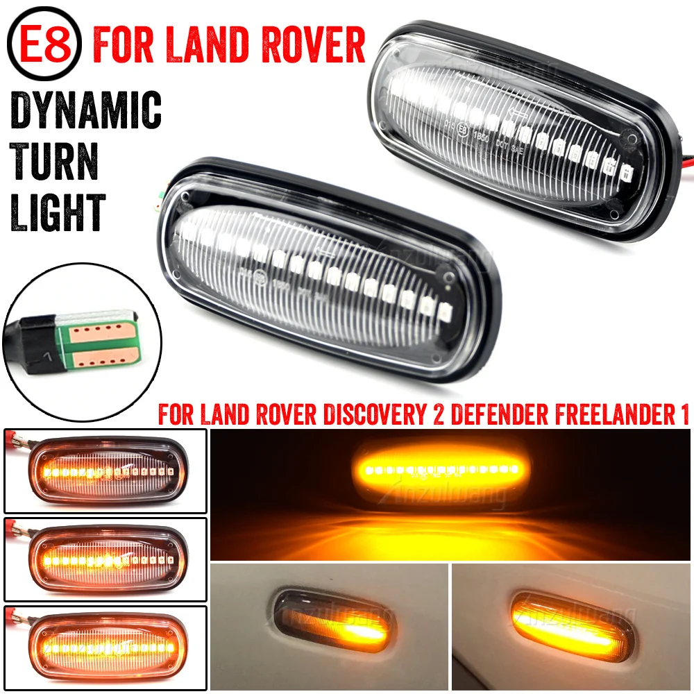 

2pcs LED Turn Signal Dynamic Sweep Side Marker Lamp Repeater Indicator Light For Discovery 2 1999-2003 2004 Freelander Defender