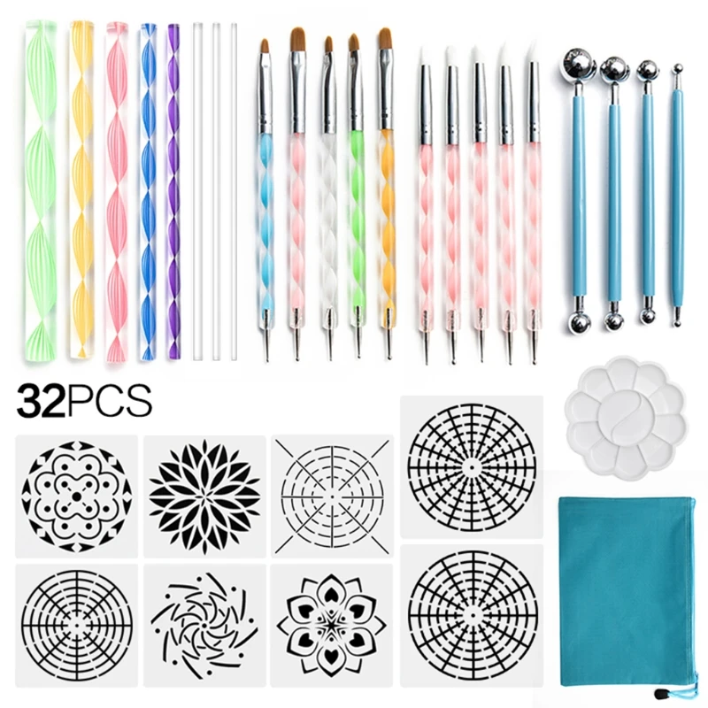 32pcs Mandala Dotting Tools Set for Painting Rock Acrylic Stick Stencil Template
32pcs Mandala Dotting Tools Set for Painting Rock Acrylic Stick Stencil Template