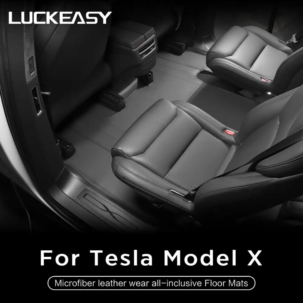 LUCKEASY для Tesla Model X 2017 2020 (6 сидений и 5 сидений) версия из микрофибры кожаная одежда