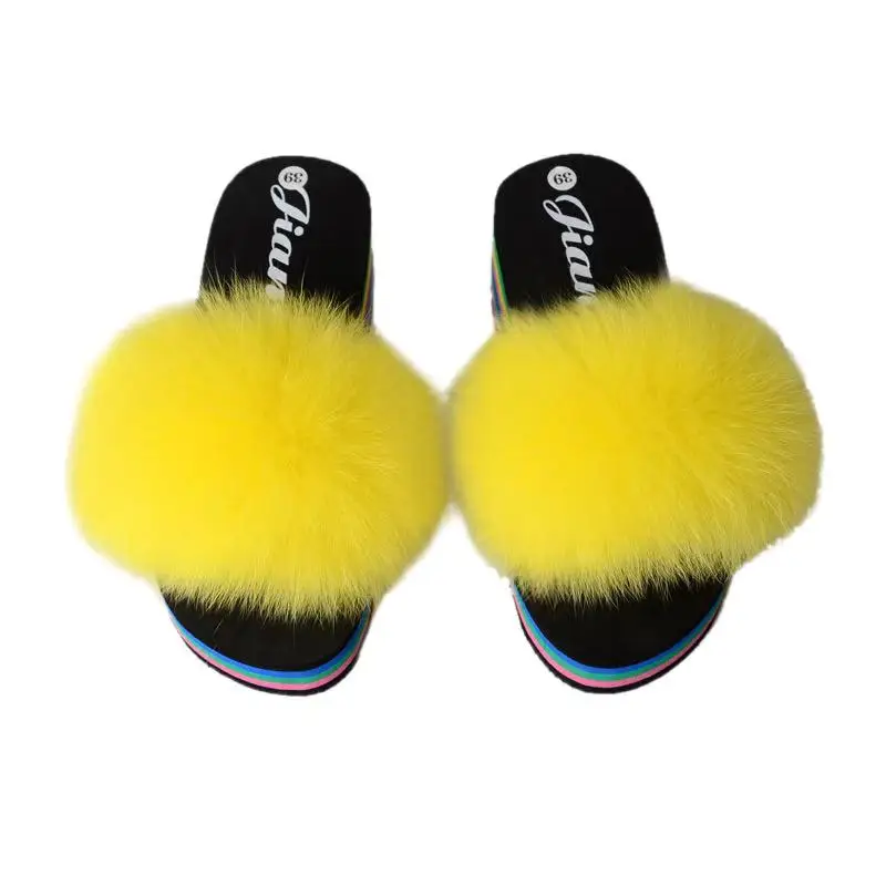 Women Rainbow Soles Fluffy Fur Slippers Travel Fashion Furry Beach Flip Flops Ladies Plush Fur Wedges Slides Platform Soft Shoes
Women Rainbow Soles Fluffy Fur Slippers Travel Fashion Furry Beach Flip Flops Ladies Plush Fur Wedges Slides Platform Soft Shoes