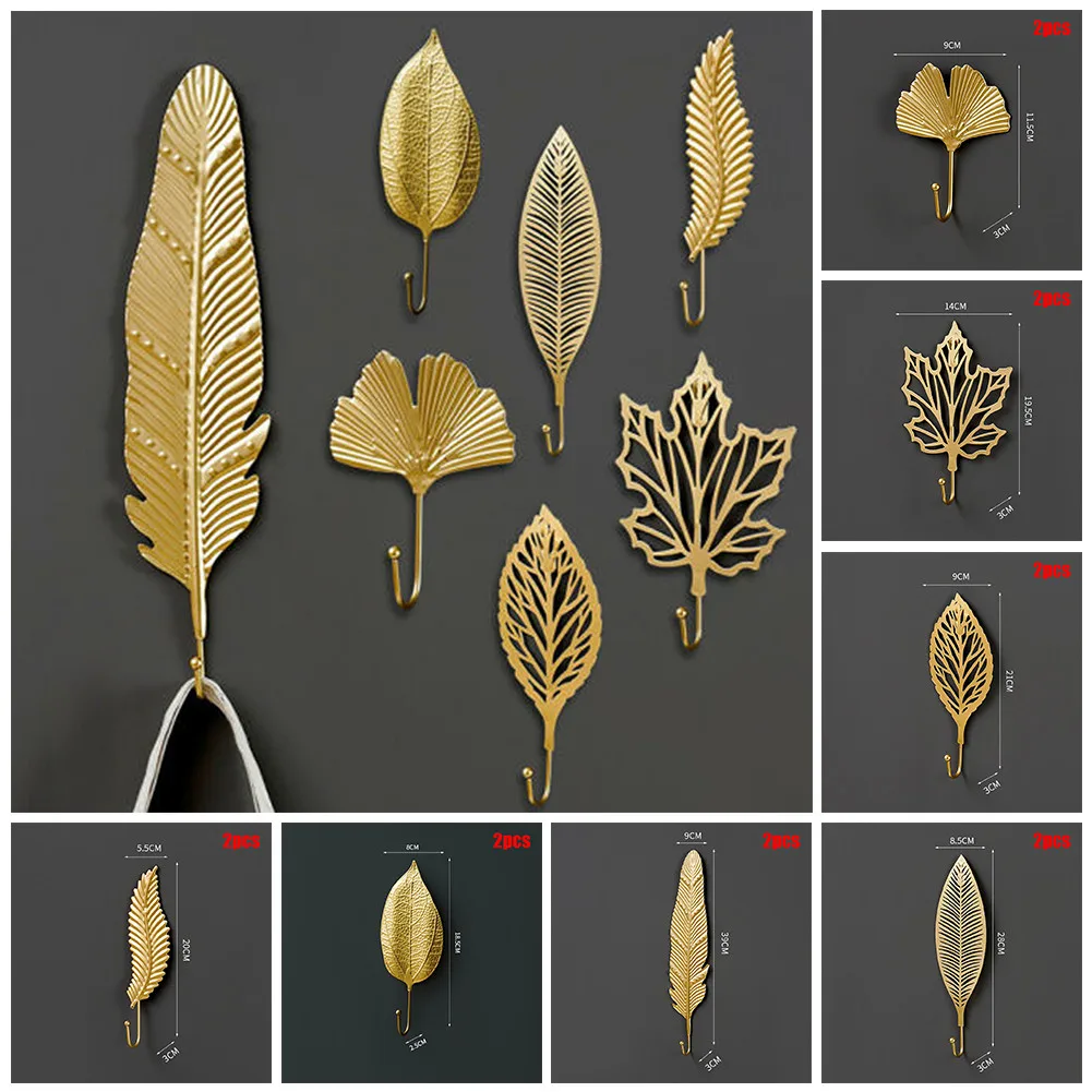 2pc Nordic Style Gold Leaf Shape Wrought Iron Hook Wall Hanger Decora Hanging Storage Rack For Towel Clothes Home Organization
2pc Nordic Style Gold Leaf Shape Wrought Iron Hook Wall Hanger Decora Hanging Storage Rack For Towel Clothes Home Organization