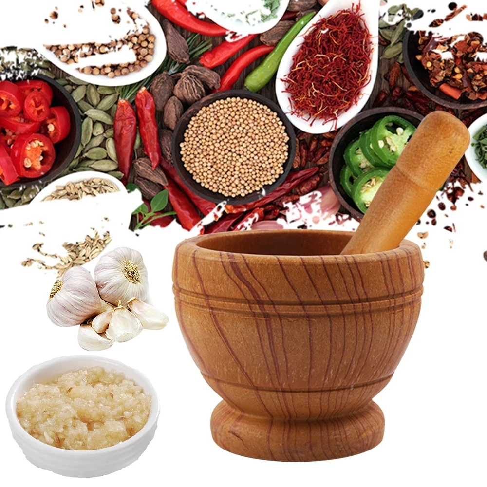 Manual Wooden Mortar & Pestle Grinding Bowl Set Garlic Press Ginger Crush Pot Spice Grinder Mortar Pestle Set Kitchen Tool
Manual Wooden Mortar & Pestle Grinding Bowl Set Garlic Press Ginger Crush Pot Spice Grinder Mortar Pestle Set Kitchen Tool