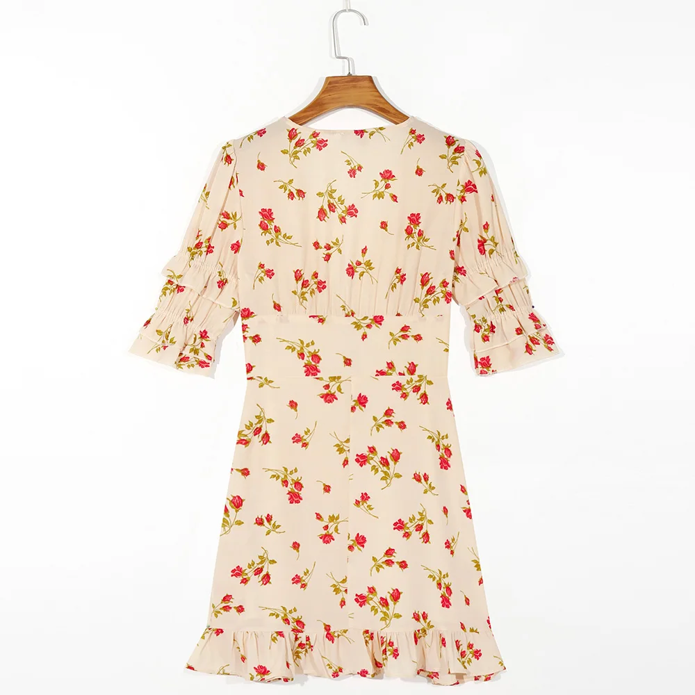 Summer Dresses For Women Short Sleeve V Neck Mini Dress Women's 2021 Vintage Floral Print Ruffle A Line Elegant Holiday Vestidos
Summer Dresses For Women Short Sleeve V Neck Mini Dress Women's 2021 Vintage Floral Print Ruffle A Line Elegant Holiday Vestidos