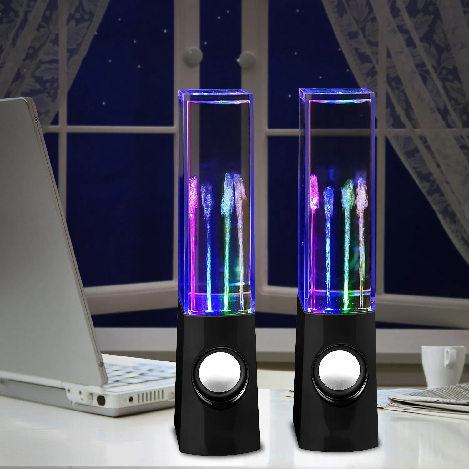 2PCS LED Light Dancing Water Music Fountain Light Speakers for PC Laptop For Phone Portable Desk Stereo Speaker
2PCS LED Light Dancing Water Music Fountain Light Speakers for PC Laptop For Phone Portable Desk Stereo Speaker