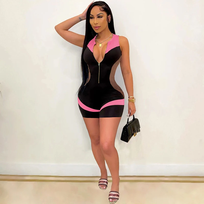 Beyprern Sporty Patchwork Skinny Rompers Summer Zipper Front Short Jumpsuit Workout Overalls Matching Outfits Party Club Wears
Beyprern Sporty Patchwork Skinny Rompers Summer Zipper Front Short Jumpsuit Workout Overalls Matching Outfits Party Club Wears