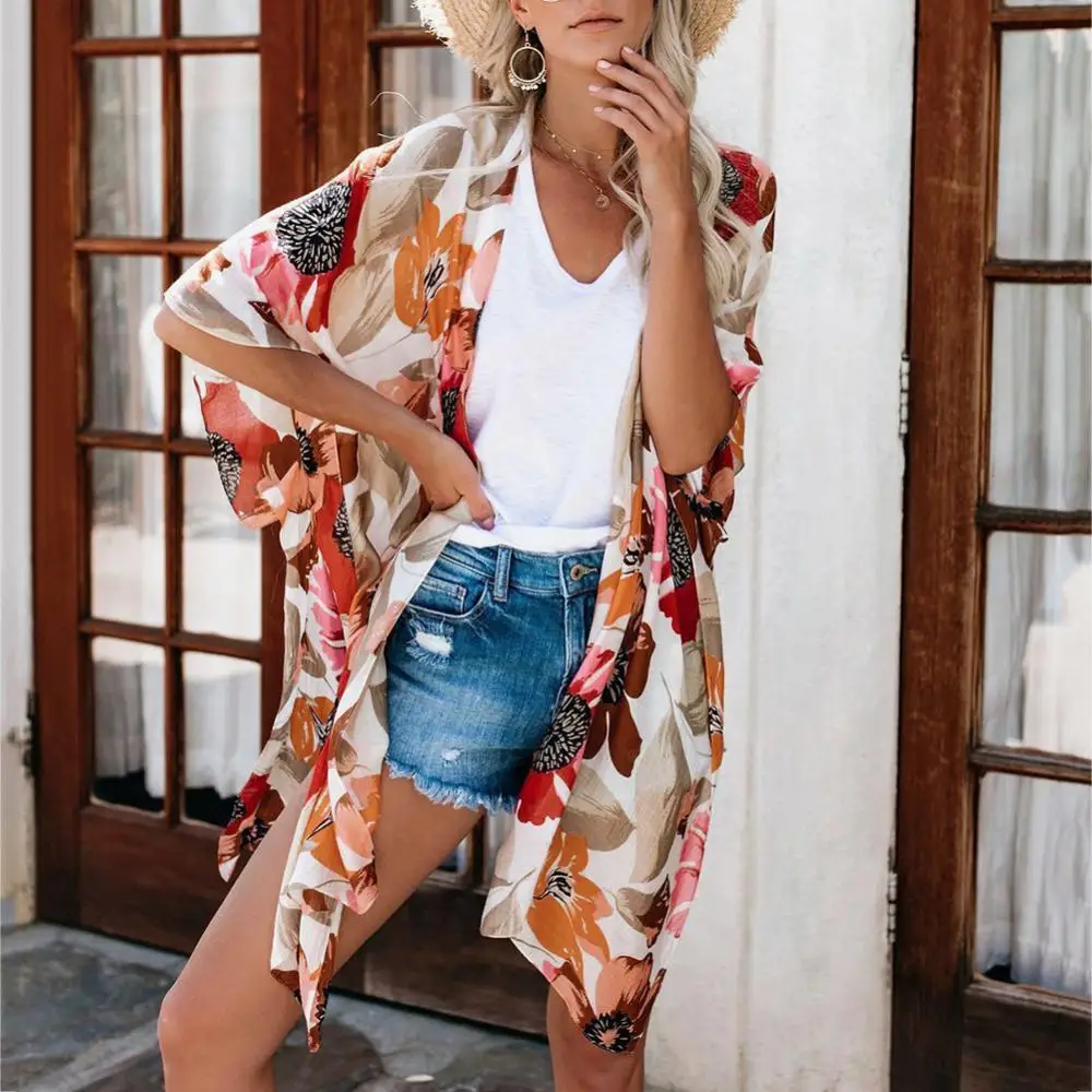 70% Hot Sell Women Floral Chiffon Half Sleeve Coverup Front Open Anti-UV Blouse Cardigan
70% Hot Sell Women Floral Chiffon Half Sleeve Coverup Front Open Anti-UV Blouse Cardigan