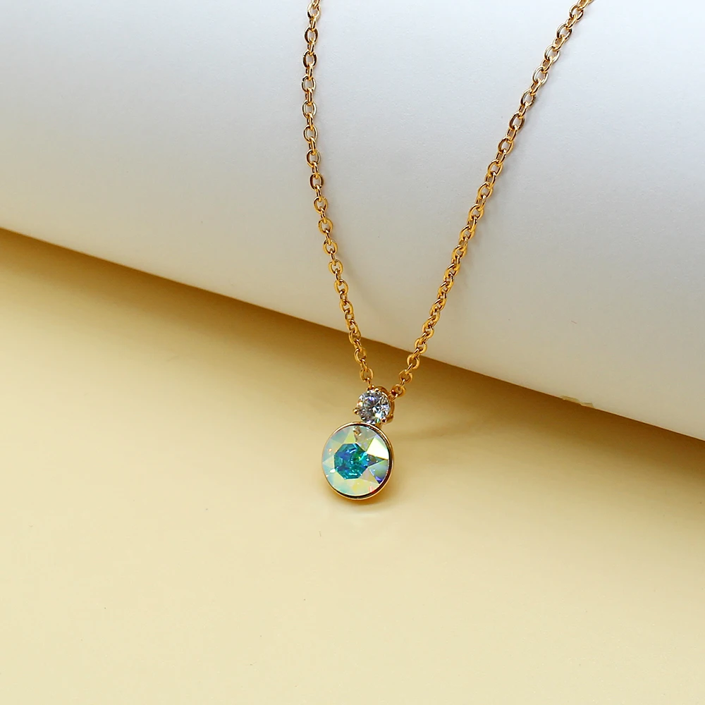 Rainbow Round Zircon Necklace Fashion Pendant Choker Sweater Chain Chunky For Women Wholesales Neck Accessories Jewelry Gift
Rainbow Round Zircon Necklace Fashion Pendant Choker Sweater Chain Chunky For Women Wholesales Neck Accessories Jewelry Gift
