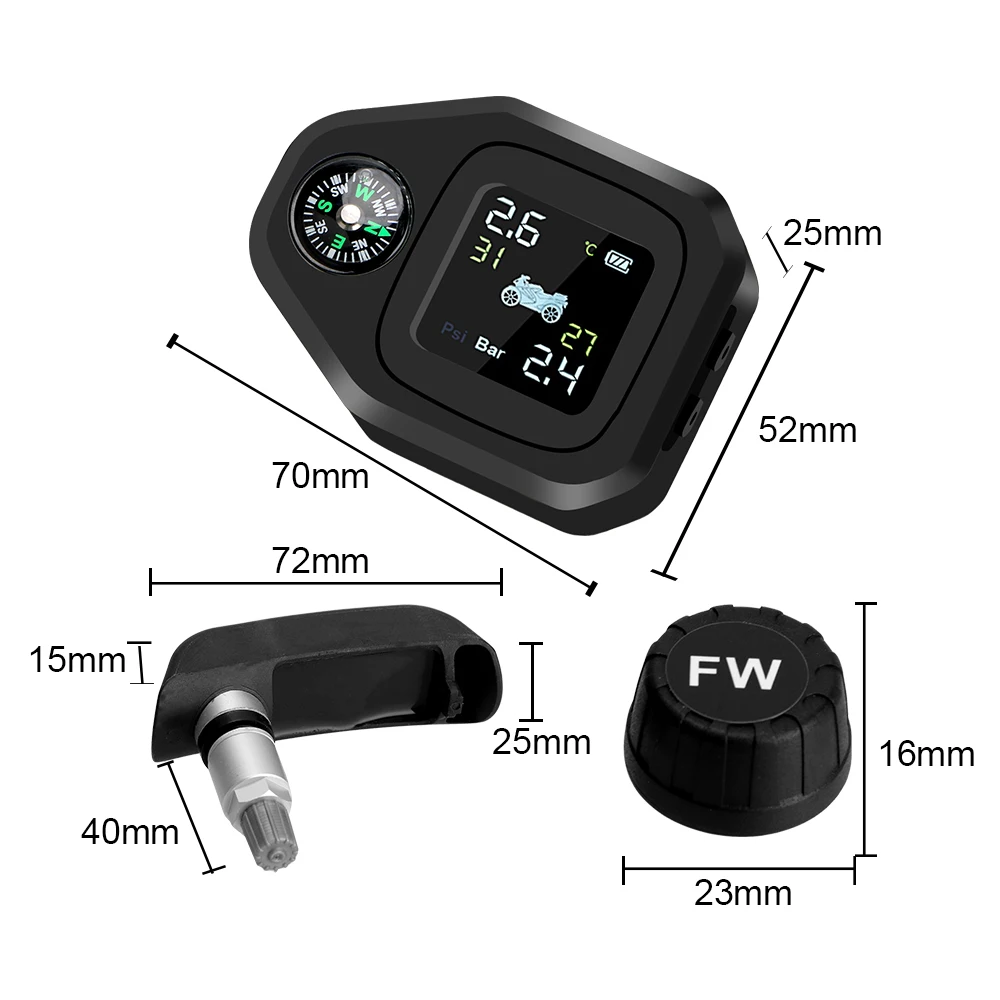 Tyre Temperature Alarm Motorcycle TPMS USB Charge LCD Display Motor Tire Pressure Monitoring System
Tyre Temperature Alarm Motorcycle TPMS USB Charge LCD Display Motor Tire Pressure Monitoring System