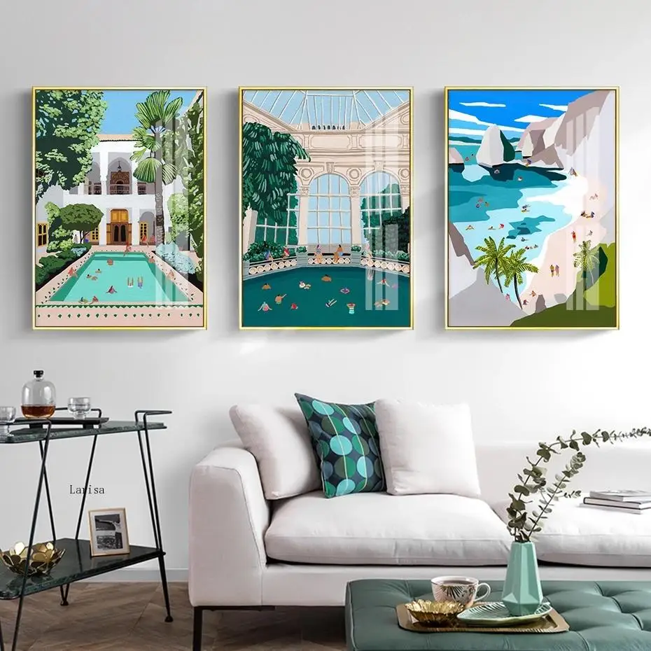 Cartoon Swimming Pool Summer Seaside Vacation Canvas Painting Wall Art Poster Prints Picture for Living Room Home Decor
Cartoon Swimming Pool Summer Seaside Vacation Canvas Painting Wall Art Poster Prints Picture for Living Room Home Decor
