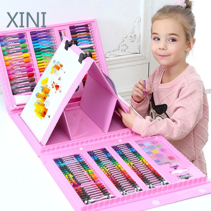 208PCS Kid Draw Set Colored Pencil Crayon Watercolors Pens creative drawing toys board Pens toys & hobbies diy scratch painting
208PCS Kid Draw Set Colored Pencil Crayon Watercolors Pens creative drawing toys board Pens toys & hobbies diy scratch painting
