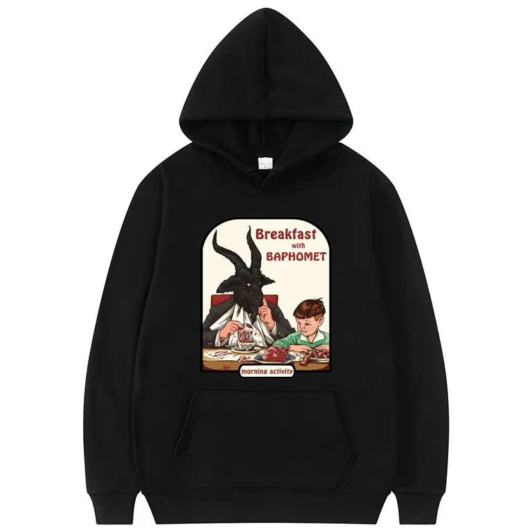 Толстовка с капюшоном для мужчин и женщин, худи с надписью «завтрак с Baphomet», дьяволом, сатаной, демоном, козой, унисекс, индивидуальный свитш... 
Толстовка с капюшоном для мужчин и женщин, худи с надписью «завтрак с Baphomet», дьяволом, сатаной, демоном, козой, унисекс, индивидуальный свитш...