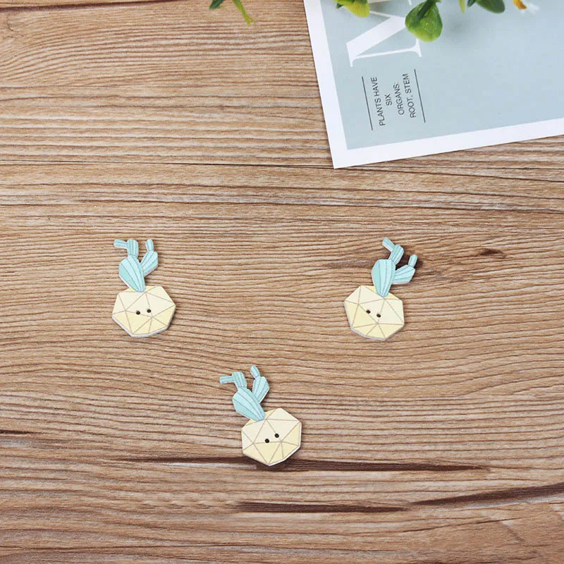 50PCs Mixed 5 Style 2-Hole Wooden Buttons Potted cactus Pattern Fit Sewing DIY Scrapbooking Accessories Botones Decorativos
50PCs Mixed 5 Style 2-Hole Wooden Buttons Potted cactus Pattern Fit Sewing DIY Scrapbooking Accessories Botones Decorativos