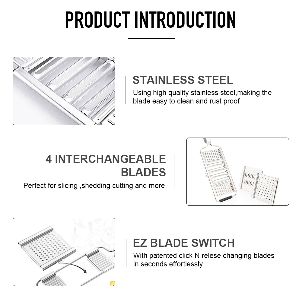 Kitchen Mandoline Slicer Stainless Steel Multi Blade Adjutsable Peeler for Fruits and Vegetables Kitchen Accessories Fast delive
Kitchen Mandoline Slicer Stainless Steel Multi Blade Adjutsable Peeler for Fruits and Vegetables Kitchen Accessories Fast delive