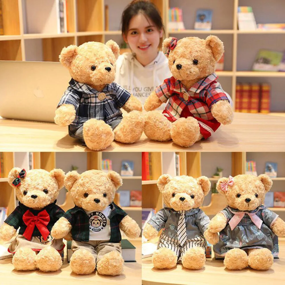 

Cute Dressing Teddy Panda Hug Bear Pillow Birthday Christmas Gril Gift Children Stuffed Plush Toys