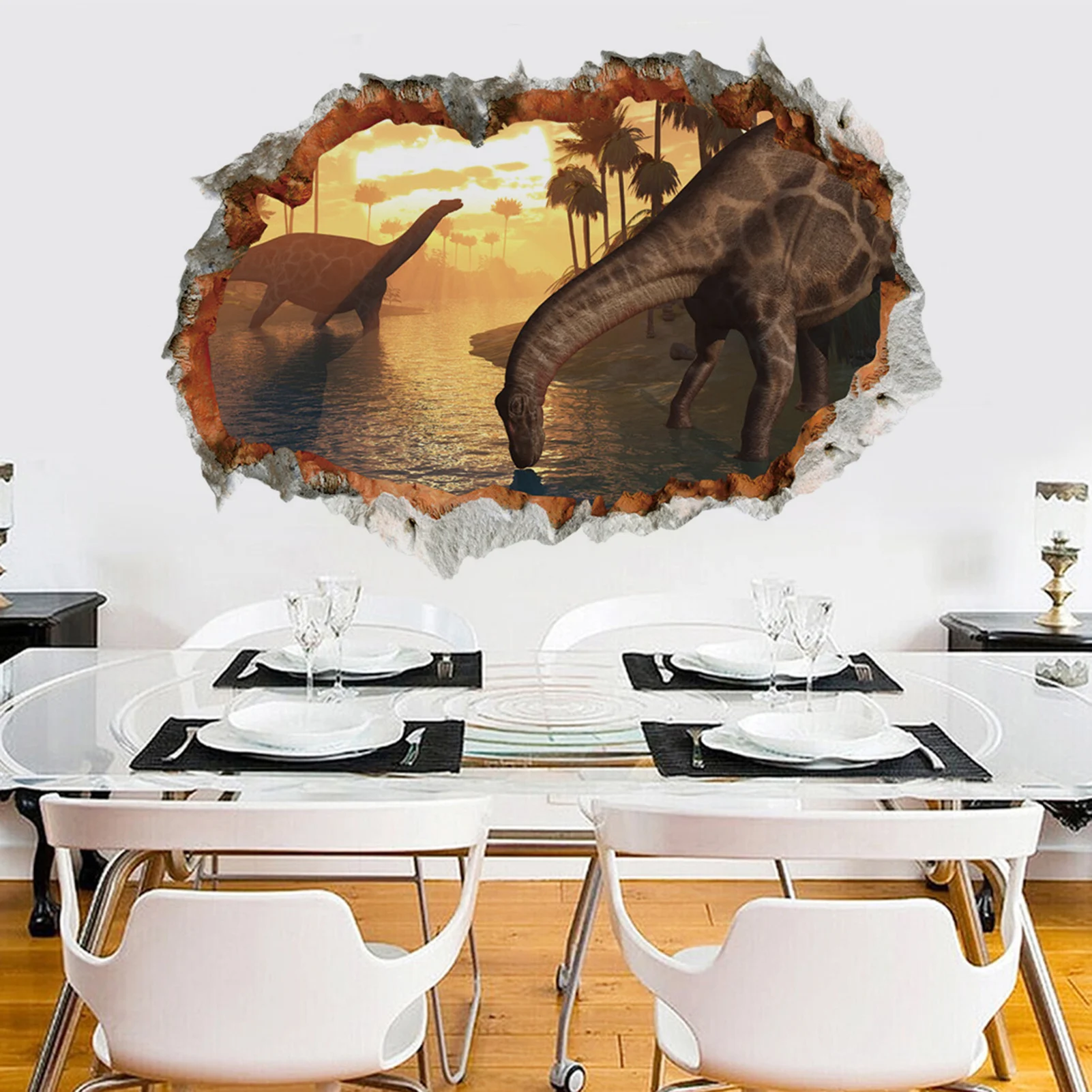 3D Dinosaurs Wall Sticker Home Decoration Cartoon Living Room Jurassic Period Animals Print Decor Smashed Wall Art Decals Murals 
3D Dinosaurs Wall Sticker Home Decoration Cartoon Living Room Jurassic Period Animals Print Decor Smashed Wall Art Decals Murals