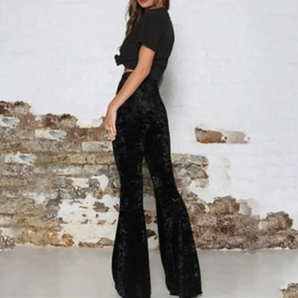 Women Elegant Velvet High Waist Flare Trousers Casual Velvet Plus Size Wide Leg Pants Female Retro Slim Thin Sweatpants
Women Elegant Velvet High Waist Flare Trousers Casual Velvet Plus Size Wide Leg Pants Female Retro Slim Thin Sweatpants