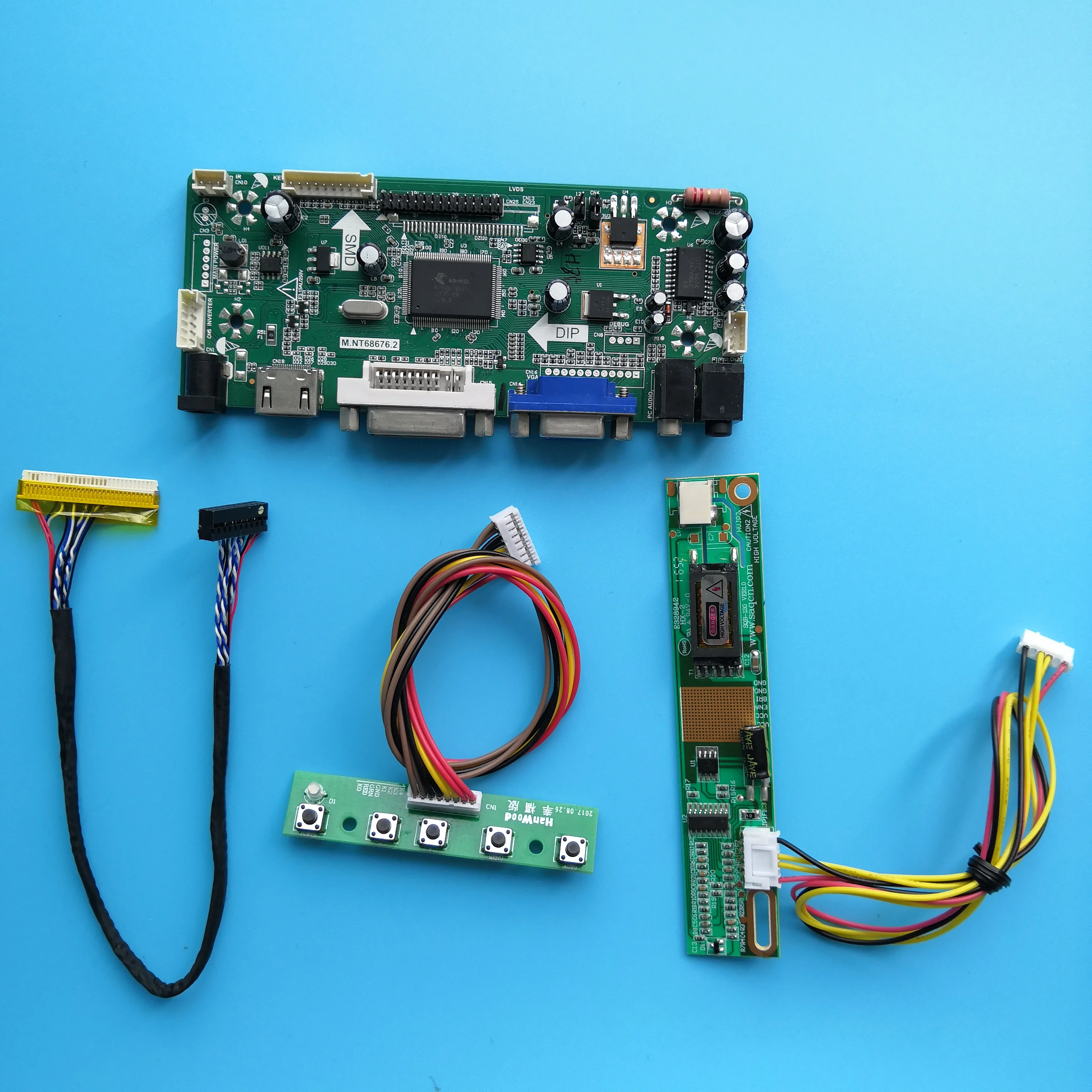 Плата контроллера для B170PW06 V3 17 "1440*900 VGA kit панель ЖК экрана M.NT68676 DVI LVDS монитор DIY