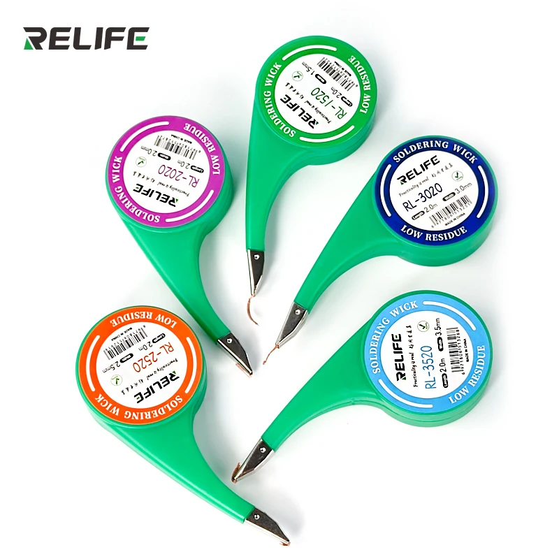 Relife Desoldering Braid Solder Remover Wick Wire 1.5mm 2mm 2.5mm 3mm 3.5mm Width 2.0M Length BGA Soldering Repair Tool 
Relife Desoldering Braid Solder Remover Wick Wire 1.5mm 2mm 2.5mm 3mm 3.5mm Width 2.0M Length BGA Soldering Repair Tool