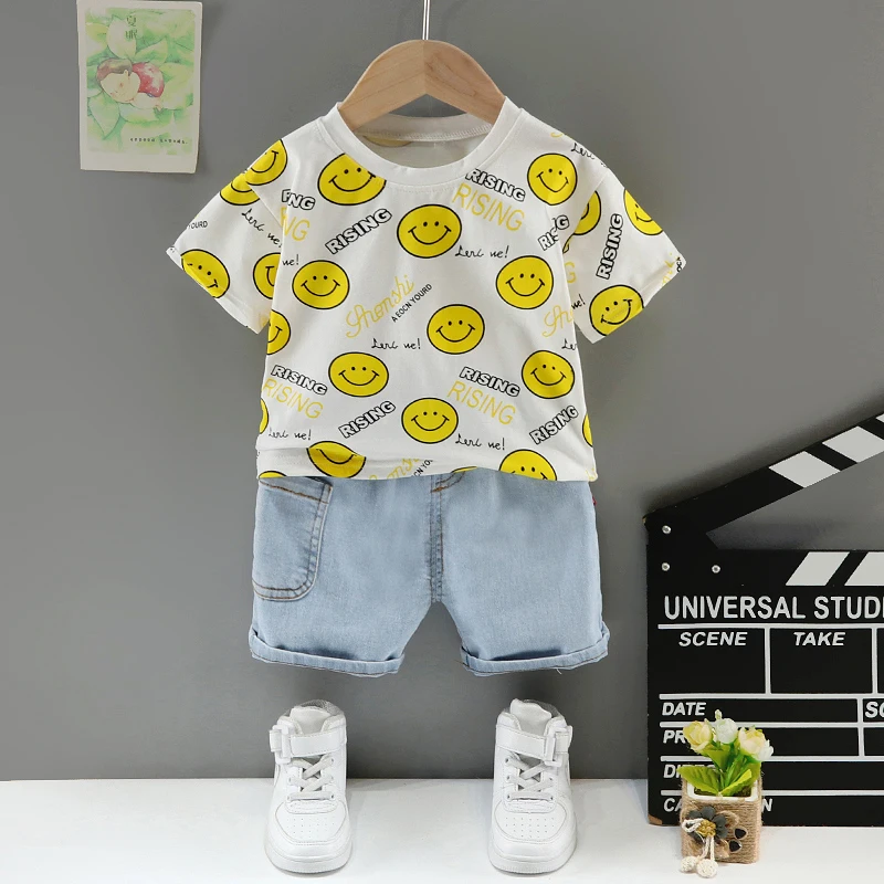 Summer Fashion Baby Boys Clothes Newborn Cartoon Tops+Denim Shorts 2pcs/Set Toddle Girls Children Kids Clothing Bebe Tracksuits
Summer Fashion Baby Boys Clothes Newborn Cartoon Tops+Denim Shorts 2pcs/Set Toddle Girls Children Kids Clothing Bebe Tracksuits