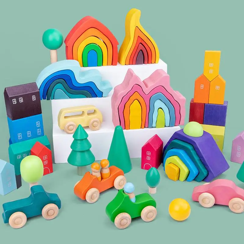 Children's building blocks early education DIY assembled wooden Toys Kid Intelligence development toys Car Rainbow House Models
Children's building blocks early education DIY assembled wooden Toys Kid Intelligence development toys Car Rainbow House Models