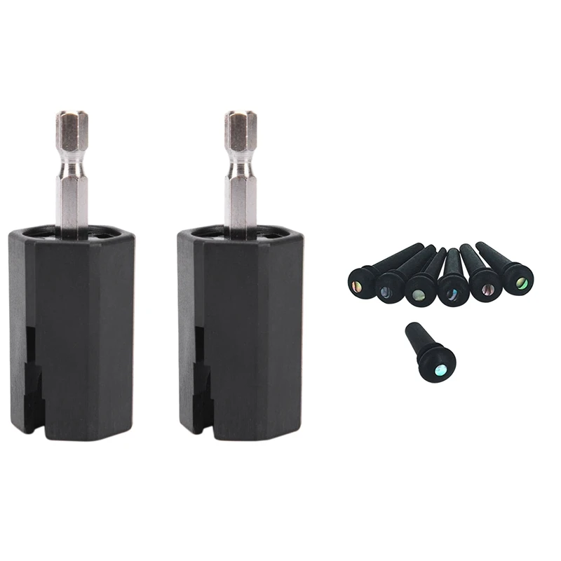 6 Pcs Ebony Guitar Bridge Pins Abanlone Dot & 2Pcs String Winder Tuning Peg Puller Replace Electric Drill
6 Pcs Ebony Guitar Bridge Pins Abanlone Dot & 2Pcs String Winder Tuning Peg Puller Replace Electric Drill