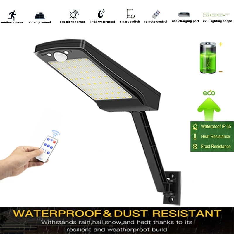 Upgraded Ultra-thin 56 LED Solar garden Light solar street light rotate bracket Wireless Motion Sensor remote control Lamp 
Upgraded Ultra-thin 56 LED Solar garden Light solar street light rotate bracket Wireless Motion Sensor remote control Lamp