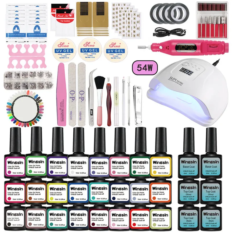 Gel Nail Polish Set With UV LED Nail Lamp Dryer Tools Diamond Decoration Kit Nail colors display For Manicure Nail Art
Gel Nail Polish Set With UV LED Nail Lamp Dryer Tools Diamond Decoration Kit Nail colors display For Manicure Nail Art