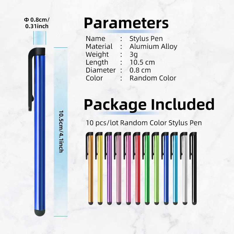 10pcs/lot Universal Stylus Pen Android Mobile Phone Capacitive Screen Touch Pen Writing Drawing for Tablet Click Pencil
10pcs/lot Universal Stylus Pen Android Mobile Phone Capacitive Screen Touch Pen Writing Drawing for Tablet Click Pencil