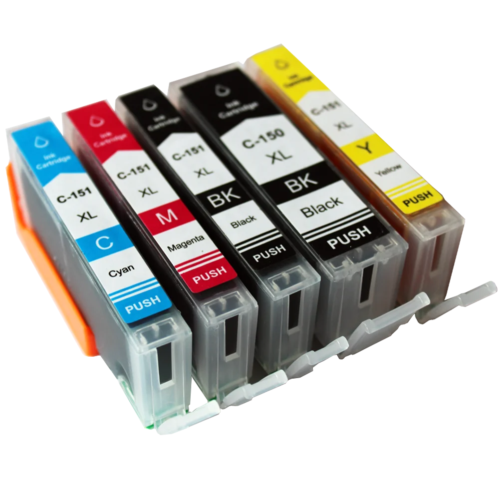 

PGI 150 CLI 151 Compatible Ink Cartridge for CANON PIXMA MG5410 MG5510 MG5610 MG6410 MG6610 IP7210 MX721 Ix6810 Printer